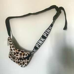 VINTAGE VS Pink 2000’s Belt Bag Leopard Print Fanny Pack